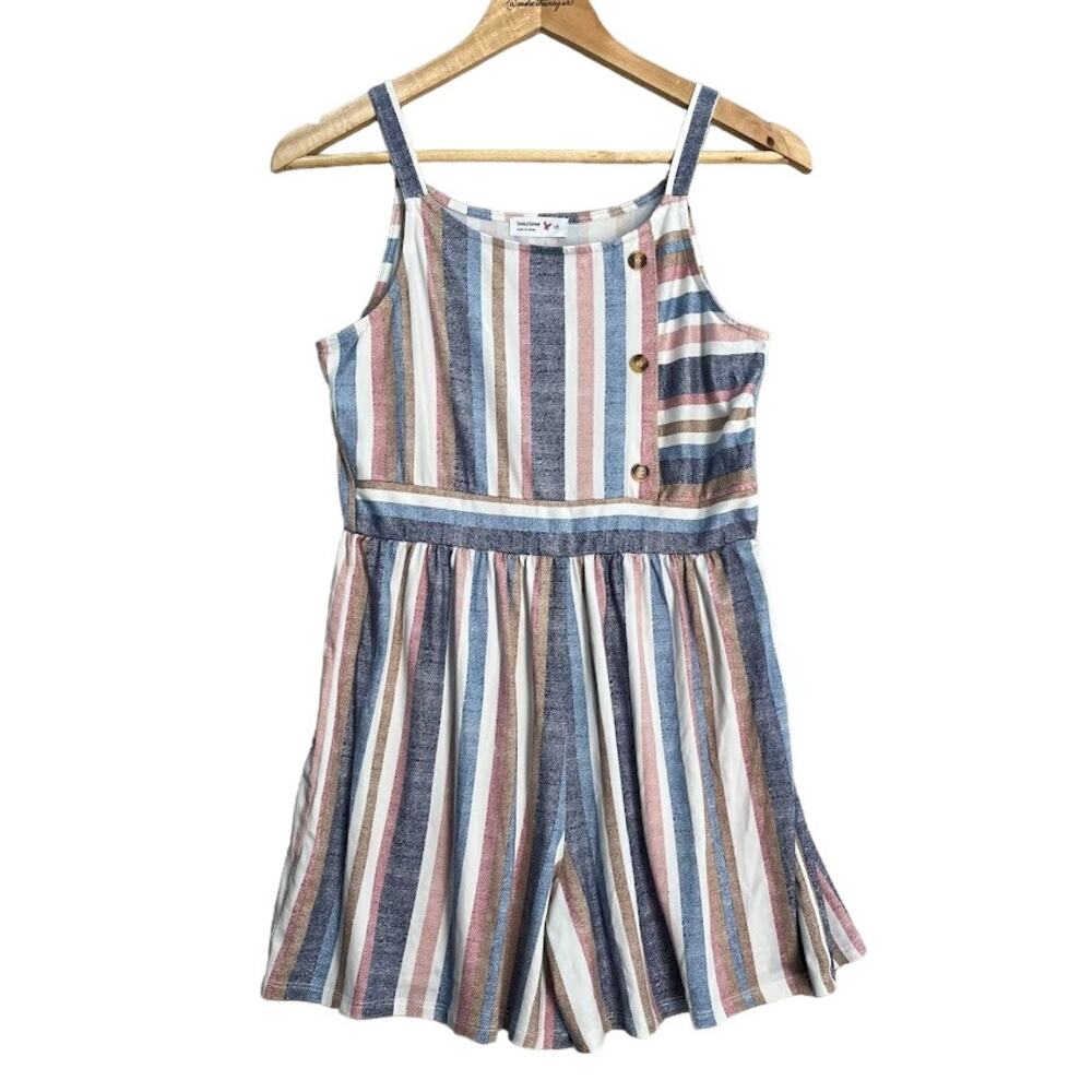 Beautees Striped Romper‎ Pink and Blue Girls Size 16
